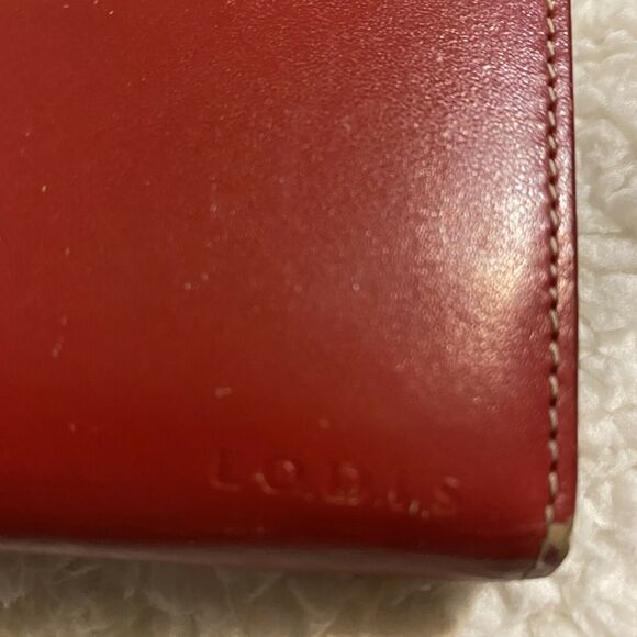 Lodis Los Angeles Red Leather Bi-Fold Wallet with Zipper Coin pocket 7" x 3" - Picture 6 of 11